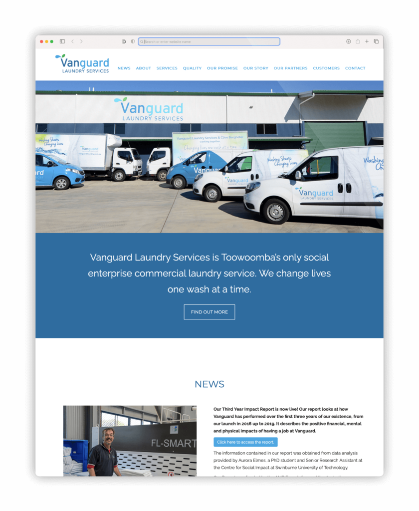 Vanguard Laundry Brand Collateral & Website vanguard laundry website